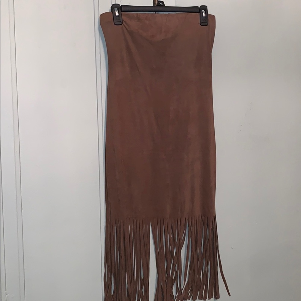 Strapless Brown Dress😍